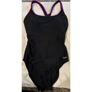 Speedo Racerback Swimsuit Women’s Size 10 Ultraback 1 Piece Blue & Pink